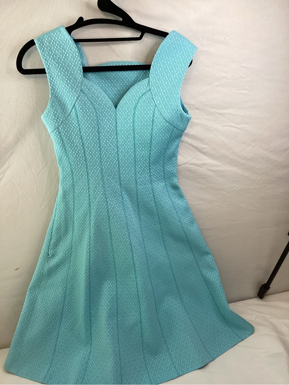 Adolfo Dominguez Aqua Fit-and-Flare Dress Size 36 (US 4-6) Ballet core, Coquette